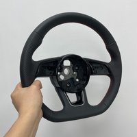 Sport RS Flat Bottom Steering Wheel Perforated Leather For Audi A3 A4 A5 Q3 Q5 RS3 RS4 RS5 S3 S4 S5 Custom Stitching