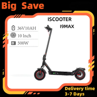 ISCOOTER I9MAX Adult Foldable E-scooter 500W Motor Escooter 10 Inch TIRE ROAD Electric Scooter 36V10AH battery E-scooter
