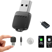 2-in-1 MINI Wireless CarPlay & Android Auto Adapter 2026 Upgrade, Plug & Play CarPlay Dongle Converts Wired to Wireless, Fast Au