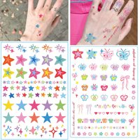 1Pcs Cartoon Ins Butterfly Stars Temporary Tattoo Sticker Body Art Tattoo Stickers For Birthday Party Gifts