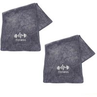 M5TC 2Pc Absorbent Polyester Cotton Towel For Workout Bath Pool Exercise Yoga Fitness