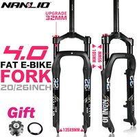 Nanlio 20/26 Inch Fat Bike Suspension Fork - 135x9mm Width - Fits 4.0-4.8" Tires, Ideal for Snow Terrain,Oil Air forks