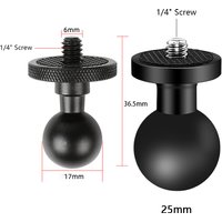 17mm / 25mm 1 inch Ball Head Mount Adapter 1/4 Screw Super Clamp Clip for Motorcycle Bike Riding Extension Action Camera Bracket