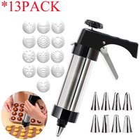 Stainless Steel Cookie gun Cake Cream Decorating Gun Cookie Making Machine Nozzles Mold Pastry Syringe Extruder Baking Tools
