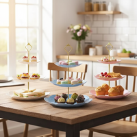 Detachable Cake Stand 3-Layer European Style Dessert Pastry Cupcake Fruit Plate For Parties Events