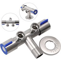 Double Handle Stainless Steel Cold Water Faucet Bathroom Washing Machine Faucet