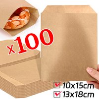 10-100pcs Party Favor Bag Kraft Ware Envelopes Merchandise Bag for Snack Cookie Popcorn Candy Sandwich Gift Bag 10x15cm/13x18cm