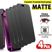 4PCS Matte Ceramic Privacy Screen Protector for iPhone 17 16 15 14 13 12 11 Pro Max 9H Anti-Spy Anti-Scratch Anti-Fingerprint