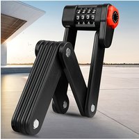 AliExpress NONE 4-Digit Portable Combination Bike Lock - Durable ABS Material, Foldable Design, Anti-Theft for Mountain & Road Bikes