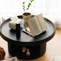 French Cream Coffee Table Set for Small Spaces Round Pet-Friendly Side Table with Storage Minimalist Sofa End Table Room Decor