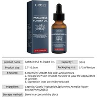 GROEI Hydrating Paracress Flower Oil 30ml Anti-Aging Face Oil Reduce Fine Lines & Wrinkles Boosts Collagen Natural Firming Serum