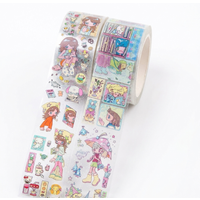 Cute Anime Girl Hand-drawn Patterns Stickers Tape for Scrapbooking Craft Supplies Non-Roll Material