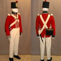 18th century Napoleonic Wars Costume British Royal Military Officer Soldier Army Uniform Regiment Costume Jacket Coat Suit