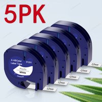 1~5PK 91201 Compatible for Dymo LetraTag 91331 Tape 12mm 12267 91200 91202 91203 91204 LT Tape for DYMO LT100H 2000 Label Maker