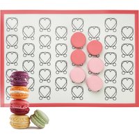 Silicone Baking Mat with Heart Shaped Pattern for Oven, Non Stick Reusable Bakeware Sheet Liner for Make Macaron, Cookie, Pastry