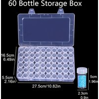 1pc 24/38/48/60/80 Slots Plastic Storage Box, DIY Diamond Painting Beads Charms Jewelry Accessories Organizer Box