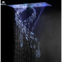 M Boenn 4 Functions Black Shower Head Rainfall Bathroom Bar Shape Shower Panel Embedded Music Emotional Appeal Couple Showerhead