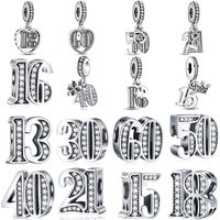 Hot selling 925 Silver 15 16 18 21 30 40 Pendant Beads Wearing Bracelets Women's Jewelry Diy Accessories Charm Jewelry