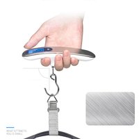 Tragbare Waage, digitales LCD-Display, 110 lb/50 kg, elektronisches Gepäck, hängender Koffer, Reisegewicht, Gepäck, Angelwaage mit Haken