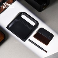 Bincoo 2 in 1 Magnetic Coffee Powder Brush and Storage Tray Bar Counter Cleaning Tool for Espresso Grounds Sweep Dusting