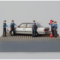 1/64 Scale Resin Police Figures Cop Officer Set Miniature Scene Props Hand Painted Display for Diecast Car Model Diorama AFA
