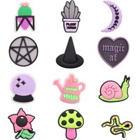 Hot 1pcs Magic Hat Snail Moon PVC Shoe Charms DIY Shoe Aceessories Fit Clogs Buckle Decorations Adult Kids X-mas Gifts