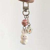 Cute Cartoon Plush Bunny Keychain Fashionable Versatile Backpack Pendant Lovers Pendant