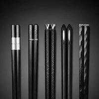 5 Pairs Japanese Chinese chopsticks Sushi Sticks Reusable Alloy Korean Chopsticks Set Healthy Alloy Tableware Palillos Chinos