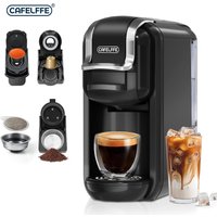 CAFELFFE MK-603 Capsule Coffee Machine with 4 Adapters, 19Bar Hot Cold Brew Espresso Maker For NES/DG/ESE and Coffee Grounds