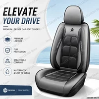 Universal PU Leather Car Seat Covers, Full Protection, Breathable & Comfortable, Easy to Install for Most Sedans SUVs