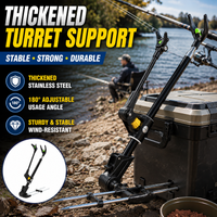 Heavy Duty Double Fishing Rod Bracket Retractable Turret Support Holder Multi-angle Adjustable Stable Fishing Pole Rest