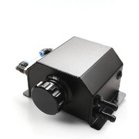1L Engine Coolant Radiator Overflow Tank Aluminum Oil Catch Can Square Overflow Tank With Drain Plug