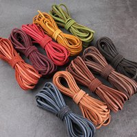2 Meters 3X2mm Flat Genuine Leather Cord Cowhide Leather Rope Fit Necklace Bracelet DIY Jewelry Making Findings String Material