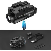 EZshoot 1000 Lumens Light Combo Rechargeable Flashlight with Slid Rail Compatible with G-lock and Picatinny Rai for Home Outdoor
