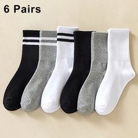 5/6/10 Pairs Women's Mid Socks Solid Color Breathable Comfortable In Autumn Winter Absorbing High-Quality Casual Socks Sports
