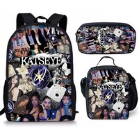 Classic Popular Classic Kpop Katseye 3D Print 3pcs/Set Student School Bags Laptop Daypack Backpack Lunch bag Pencil Case
