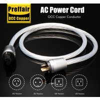 Preffair HIFI audio power cable 8N OCC silver plated EU/US/AU Power cord 14 AWG decoder power amplifier power cable
