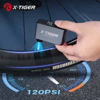 X-TIGER Mini Electric Bike Pump 120PSI High Pressure Inflator Screen Display 2*500mAh Battery for 2-3 Tires Portable Air Pump