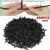 3/5 Micro Drip Pipe Connector Plastic Micro Spray Joint Garden Hose Equal Tee Micro Drip Irrigation Pipe Barbed Connector Tools