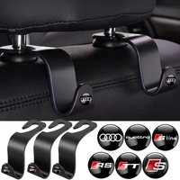 2pcs Car Back Seat Hooks Auto Emblem Organizer Hook for Audi SLINE RS S TT QUATTRO A1 A2 A3 A4 A5 A6 A7 A8 Q1 Q2 Q3 Q4 Q5 Q6 Q7