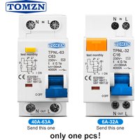 TOMZN TPNL DPNL 230V 1P+N Residual Current Circuit Breaker With Over And Short Current Leakage Protection RCBO MCB