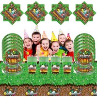 61pcs/set Miner Crafting Pixe Birthday Decoration Children Birthday Party girl Favor Paper Cup Plate Napkin Tablecloth Supplies