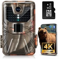 4K 48MP WiFi Trail Camera Bluetooth Game Night Vision 0.3sTrigger Motion Activated IP66 Waterproof Wide Angle Hunting Wildlife