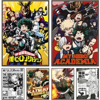 Anime B-Bakugo Katsuki Poster Versatile HD Waterproof Wall Art Self-Adhesive Decor for Any Space Ideal Gift