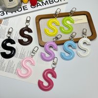 1Pcs English Letter S Multi-Color Bag Pendant Phone Chain Keychain Car Decoration Accessories