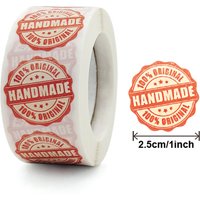 Red Handmade Stickers Heart 1in Wedding Stickers 50-500pcs Labels For Party Favors Decoration Envelope Seals Stationery Stickers