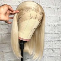 Geeta 613 Bob Wig 13x6 Straight Hd Transparent Lace Front Human Hair Wigs Honey Blonde Hd Lace Wig Short Bob Wig for Black Women
