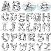 925 Silver 26 Starlight Letters A-Z Alphabet Charms Bead Fit Original Charms Silver Bracelet DIY Fine Jewelry For Women Gift HOT