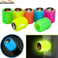 4Pcs Universal Fluorescent Car Tire Valve Caps Air Valves Stem Caps Pressure Caps for Cars SUV Motorcycles Trucks Bicycles