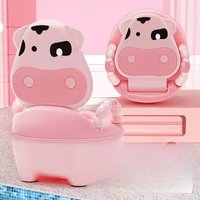 Cute Cow Portable Children's Bedpan Cartoon Girl Boy Bedpan Children's Seat Potty Training Seat Baby Travel Potty Urine Bucket